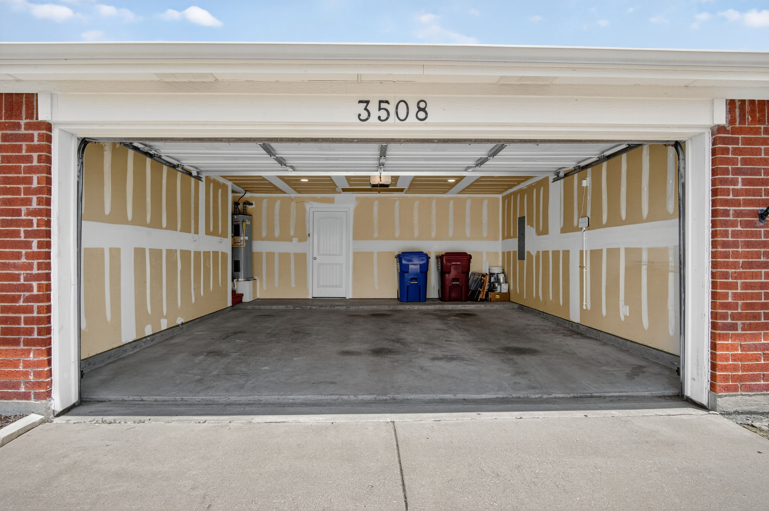 Two-car garage with epoxy floor