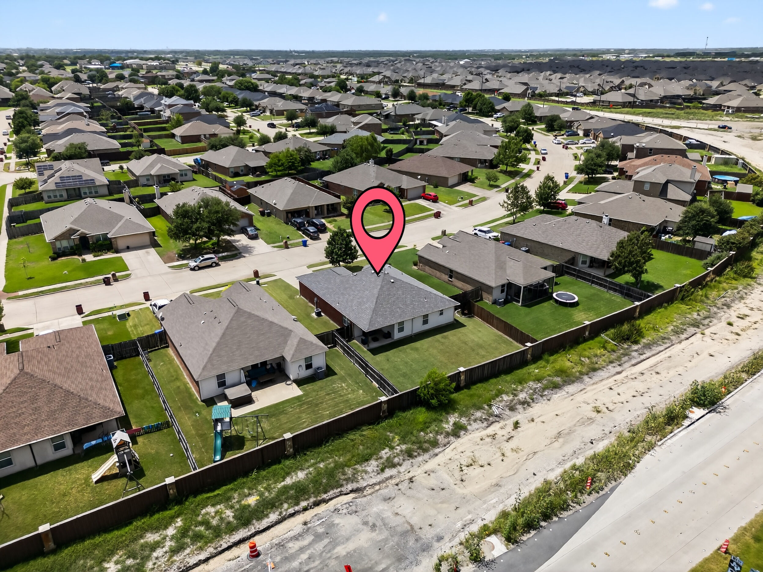 Aerial view over the Royse City community